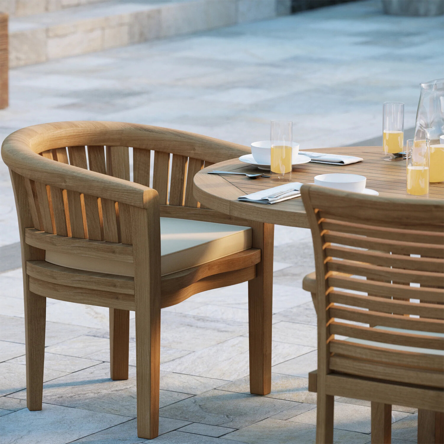 Milano Teak Garden Dining Table And 10 Seat Chair Set - Teak Table 10 Chairs Black Cushions