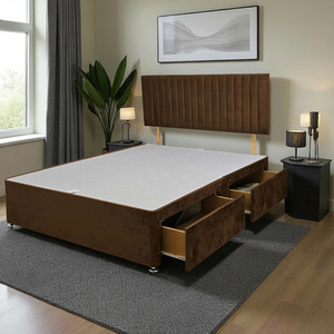 Mocca / Small Single Emily Divan Bed Base 2 Drawers and Headboard shot 12476354