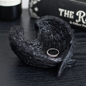 Raven Wings Trinket Dish Gothic Jewelry Keepsake Holder