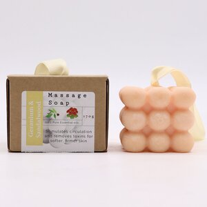 Boxed Geranium Sandalwood Massage Soap Bars for Skin Detox