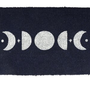 Dark Blue Moon Phase Doormat Celestial Lunar Welcome for Indoors