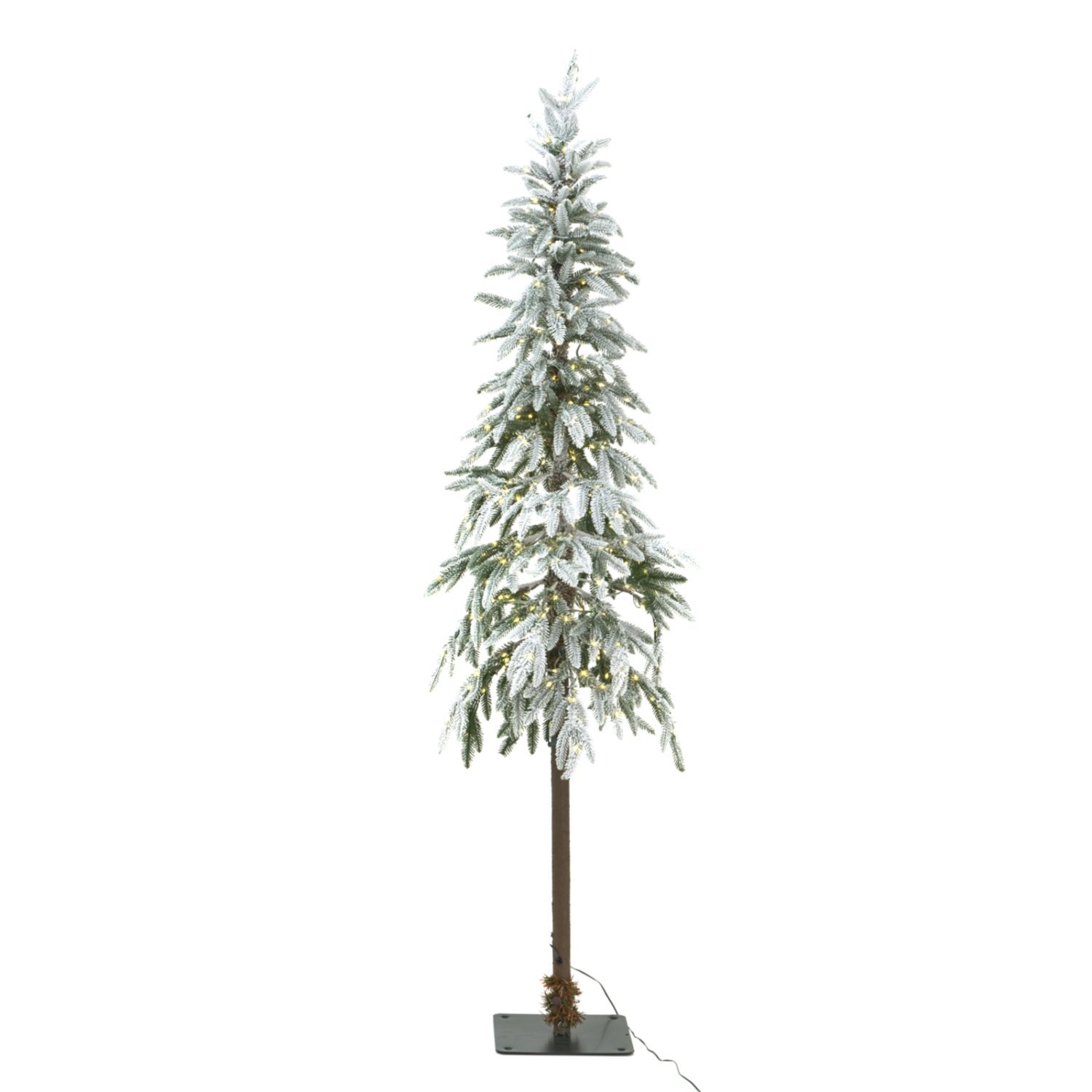 Large Snowy Woodland Pre Lit Christmas Tree with LED Lights - Green