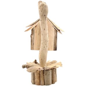 Handmade Recycled Driftwood Birdhouse on Stand - Garden Bird  Insect Habitat