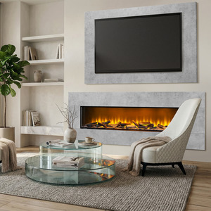 Pinnacle Fully Inset Media Wall Fire with TV Back Board in Concrete Effect