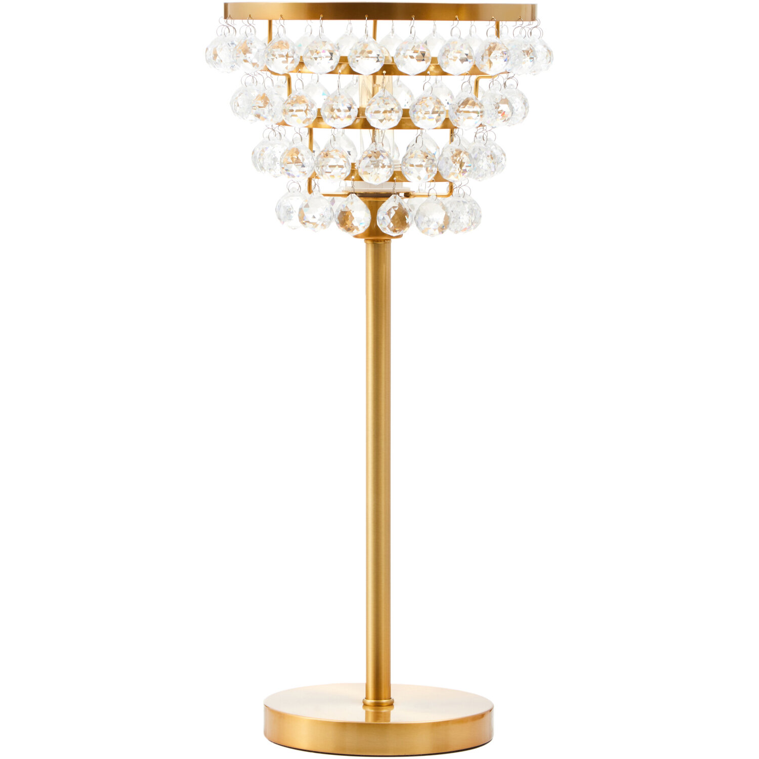 Hutchinson Clear Crystal Table Lamp with Gold Metal - Gold