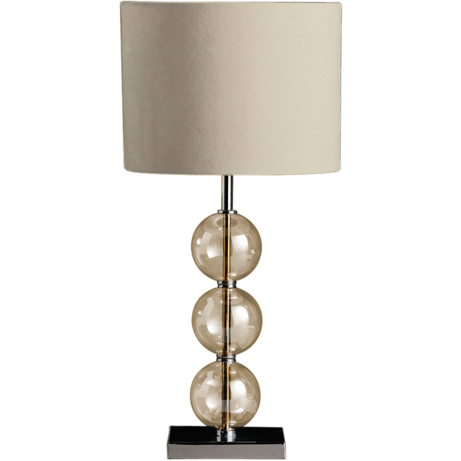 Mistro Cream Suede Effect Shade Table Lamp - Cream