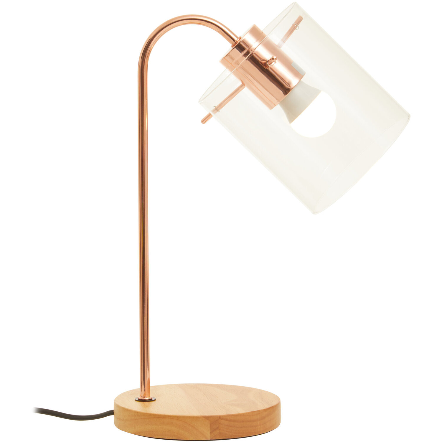 Stockholm Shiny Copper Curved Table Lamp - Gold