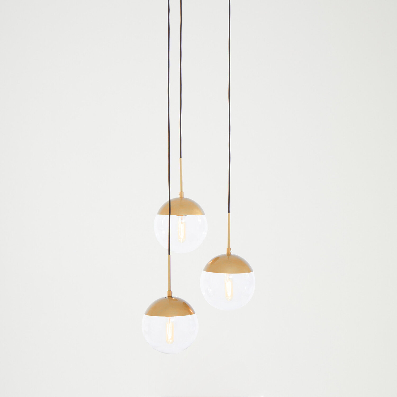 Revive Gold Finish 3 Bulb Pendant Light - Gold