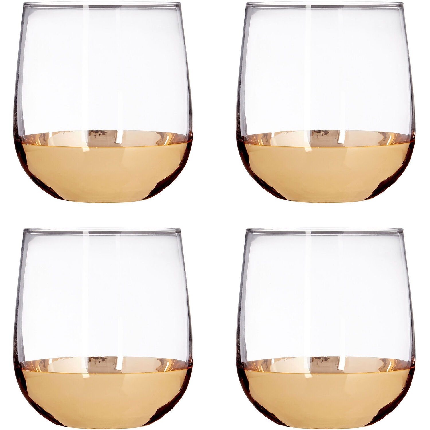 Horizon Set Of Four Glass Tumblers - Gold