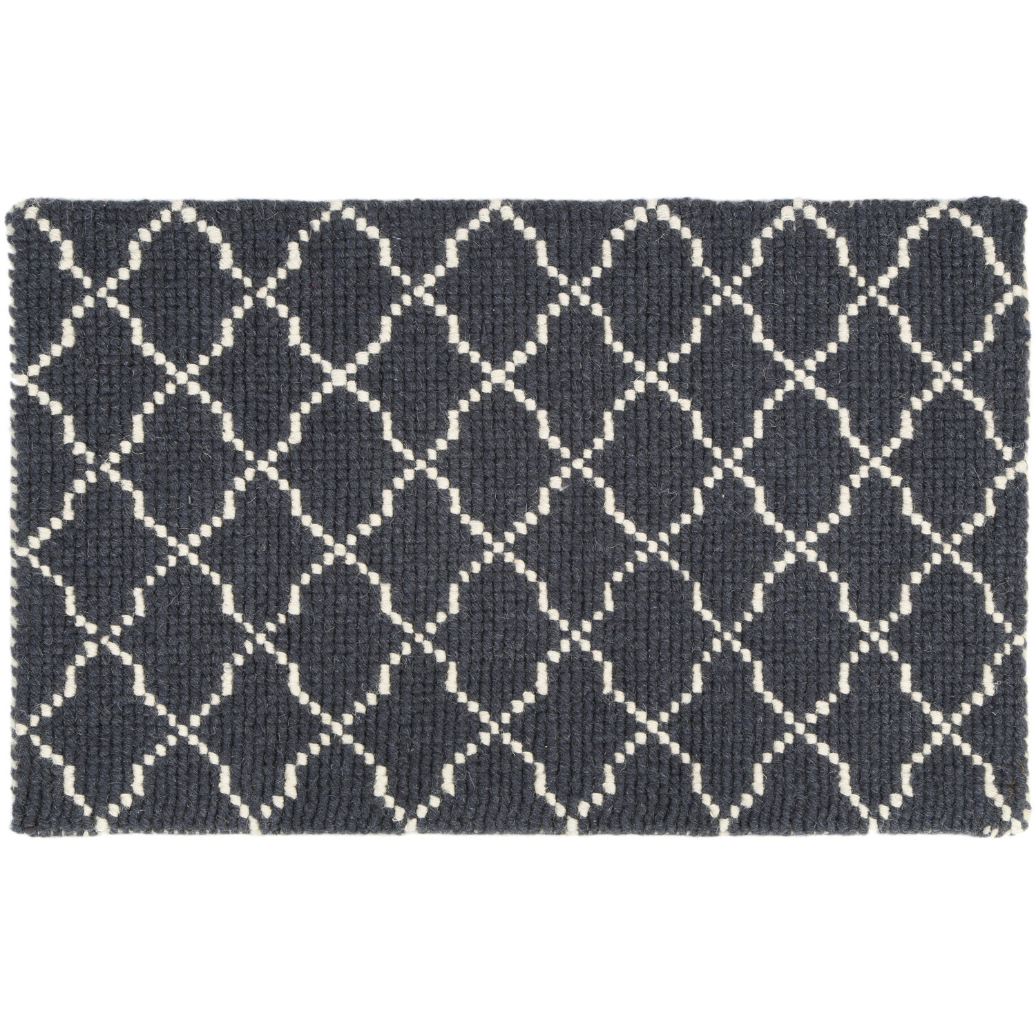 Bosie Kensington Townhouse Large Diamond Lattice Rug - Grey & White