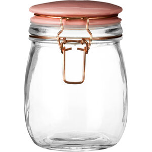 Luca Retro Pastel Pink Glass Jar - 750ml