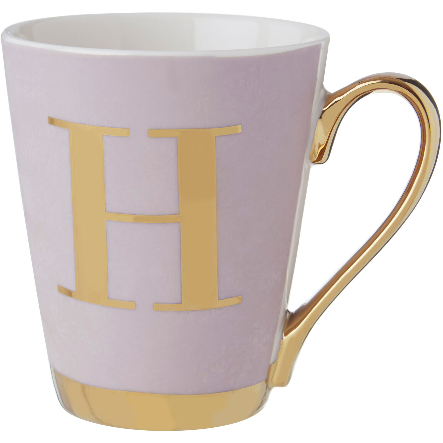 Frosted Deco Lilac Monogram Mug, H - Purple