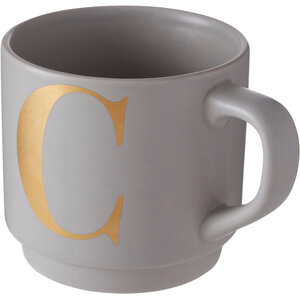 Signet Grey Monogram Mug, C