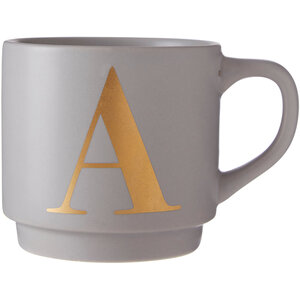 Signet Grey Monogram Mug, A