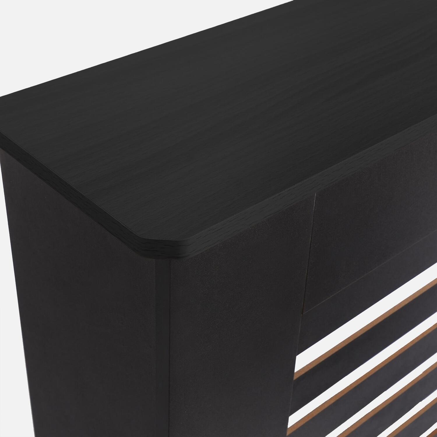 Ohs Wooden Radiator Cover With Oak Look Top - Black / 15Cm / 88Cm