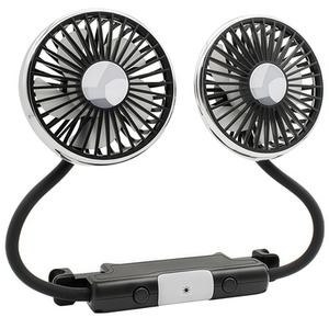 Car Dual Head Fan with Flexible Neck USB Type-C
