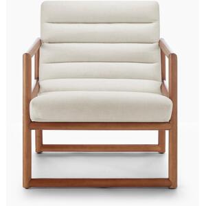 Cassia Beige Fabric Mid Century Modern Accent Chair