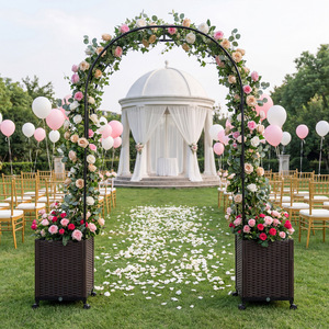 Garden Arch Trellis with Self-Watering Planters