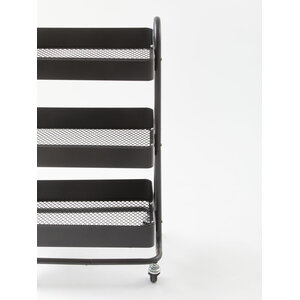 Acero Three Tier Black Metal Trolley