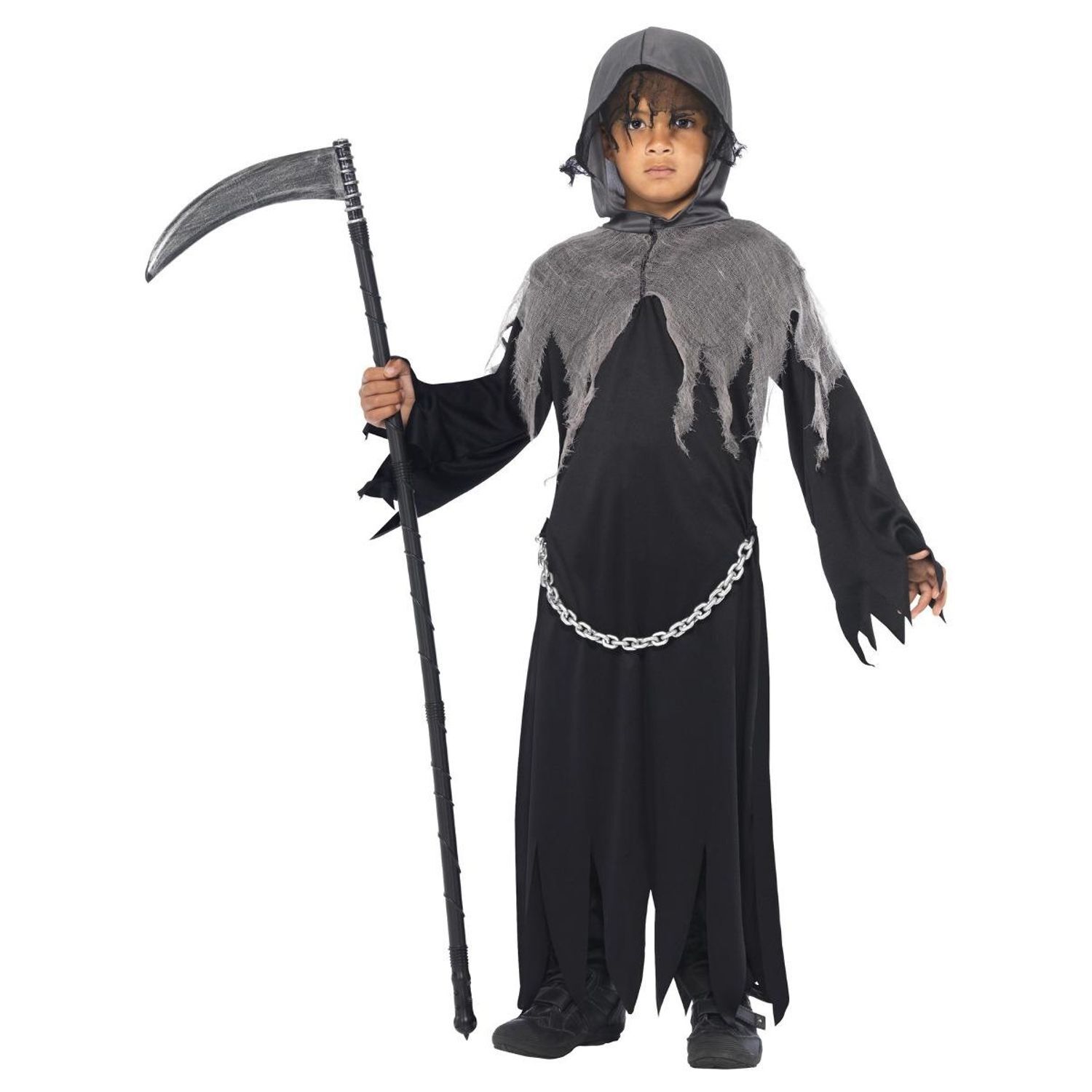 Smiffys Childrens/Kids Grim Reaper Halloween Costume - Black / 10-12 Years