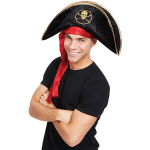 Bristol Novelty Unisex Deluxe Velvet Pirate Hat