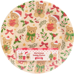 Pack of 10 Christmas Teddy Paper Plates