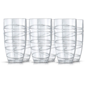 Clear Plastic Tumblers Set of 6
