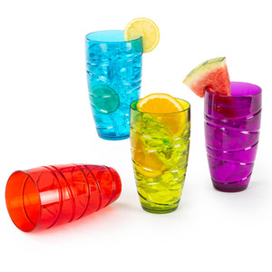 Swirl Multicolour Plastic Tumbler Set of 4