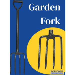 Small garden digging fork - heavy-duty carbon steel, 80 cm.