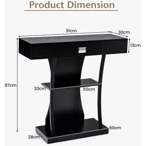T-Shaped Narrow Console Display Table