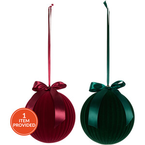 Tied with a Bow Flocked Bauble