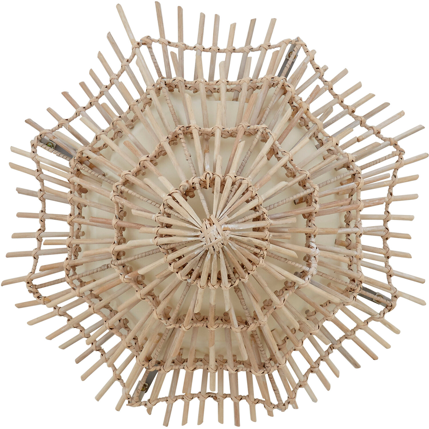 Orsina Hestina Small Woven Rattan Wall Light - Brown