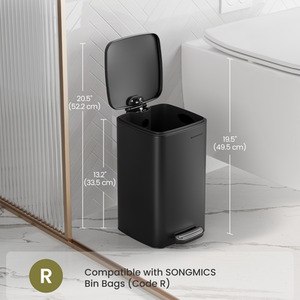 SONGMICS 8L Soft-Close Pedal Bathroom Bin