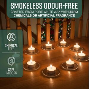 Globrite Unscented Tea Light Candles Burning White Tealights