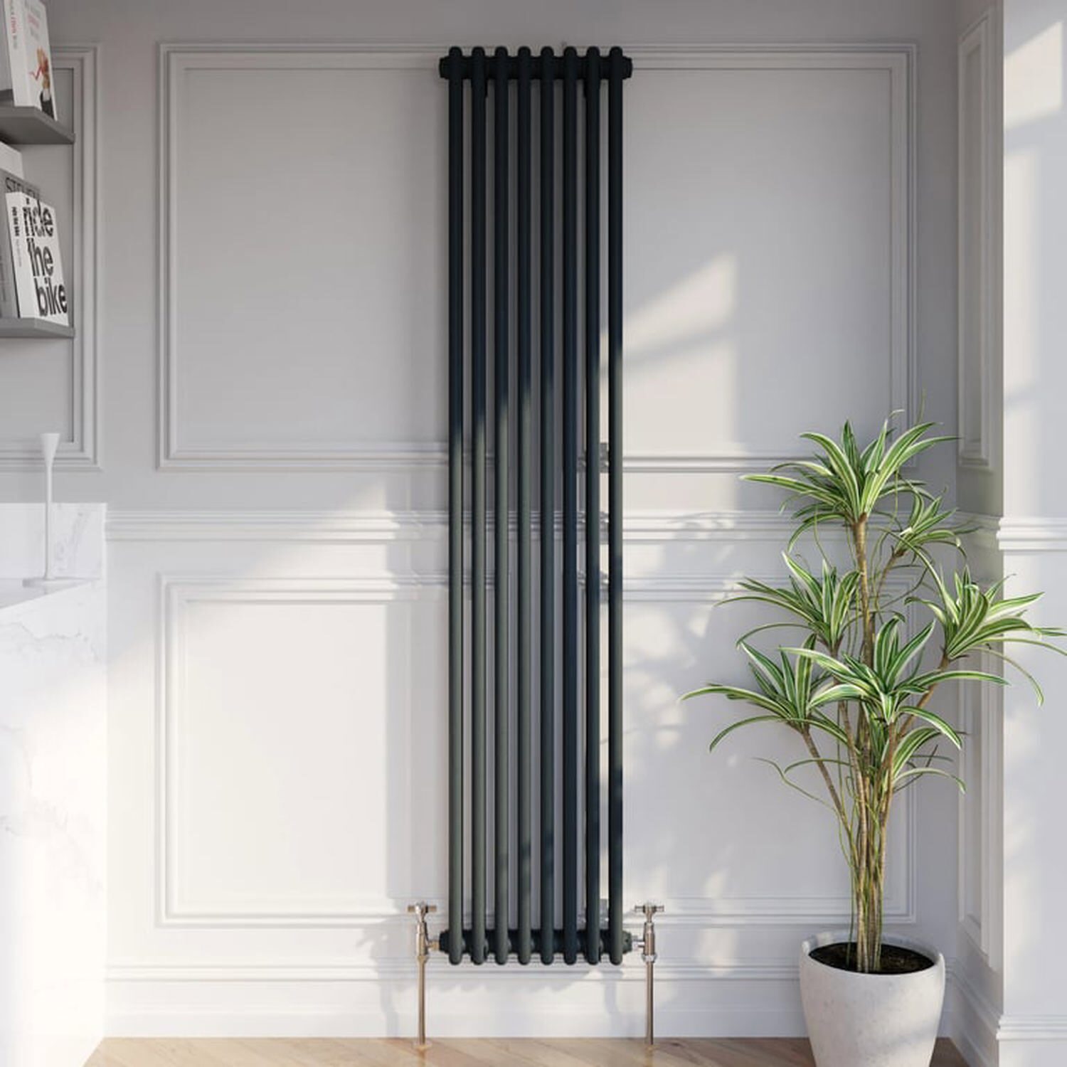 Temprazo Traditional Colosseum Double Bar Column Radiator Anthracite 300 X 1190Mm - Anthracite / 380Mm / 1800Mm / 70Mm