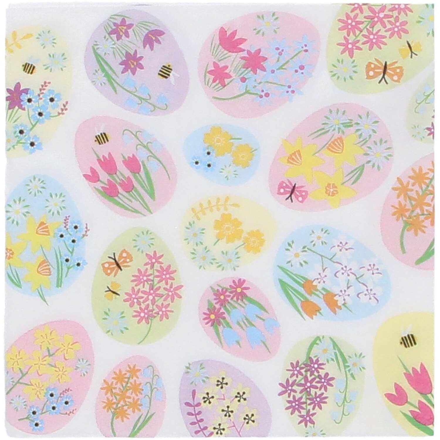 Image of Floral Eggs Easter Themed Napkins -&hellip;