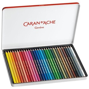 Caran d'Ache Swisscolor Aquarelle 30 Water-Soluble Colour Pencils - Metal Tin Set
