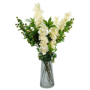 Pack of 6 Green Berry Stems with Plastic Leaves
