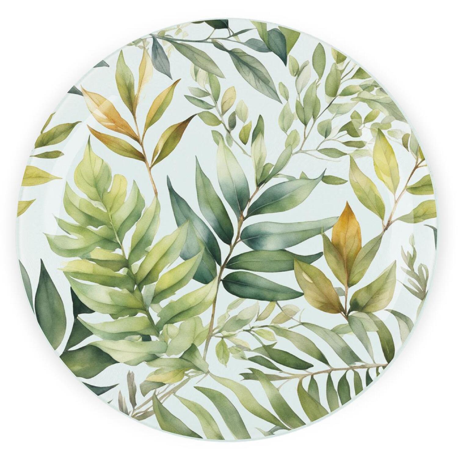 Image of Foliage Textured Glass Round Trivet -&hellip;