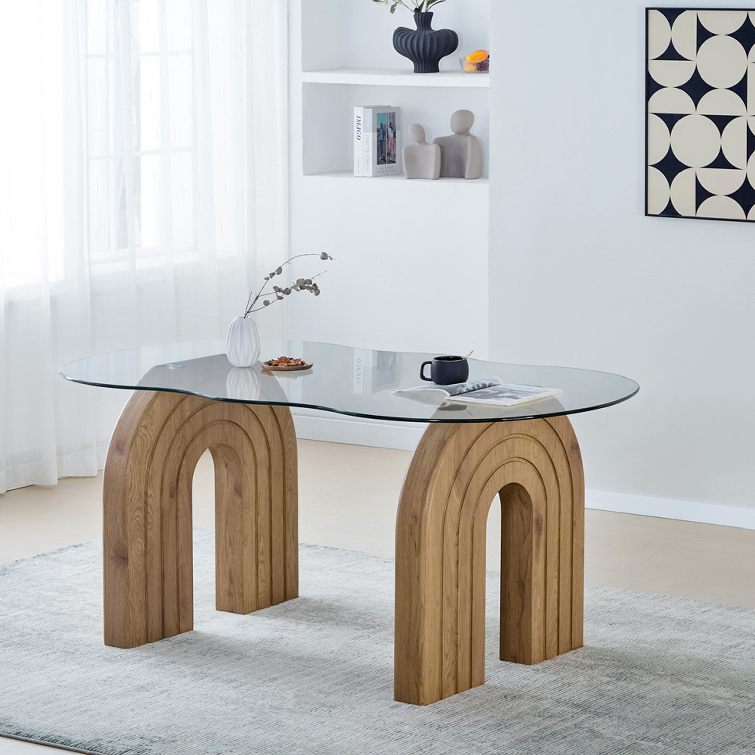 Living Solutions Salcombe Glass Dining Table