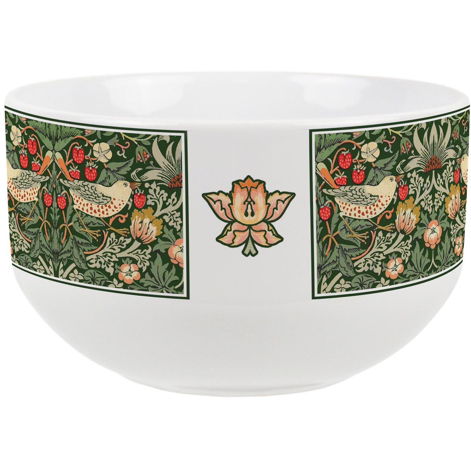 Purely Home Green Strawberry Thief Ceramic Bowl - Green / 1