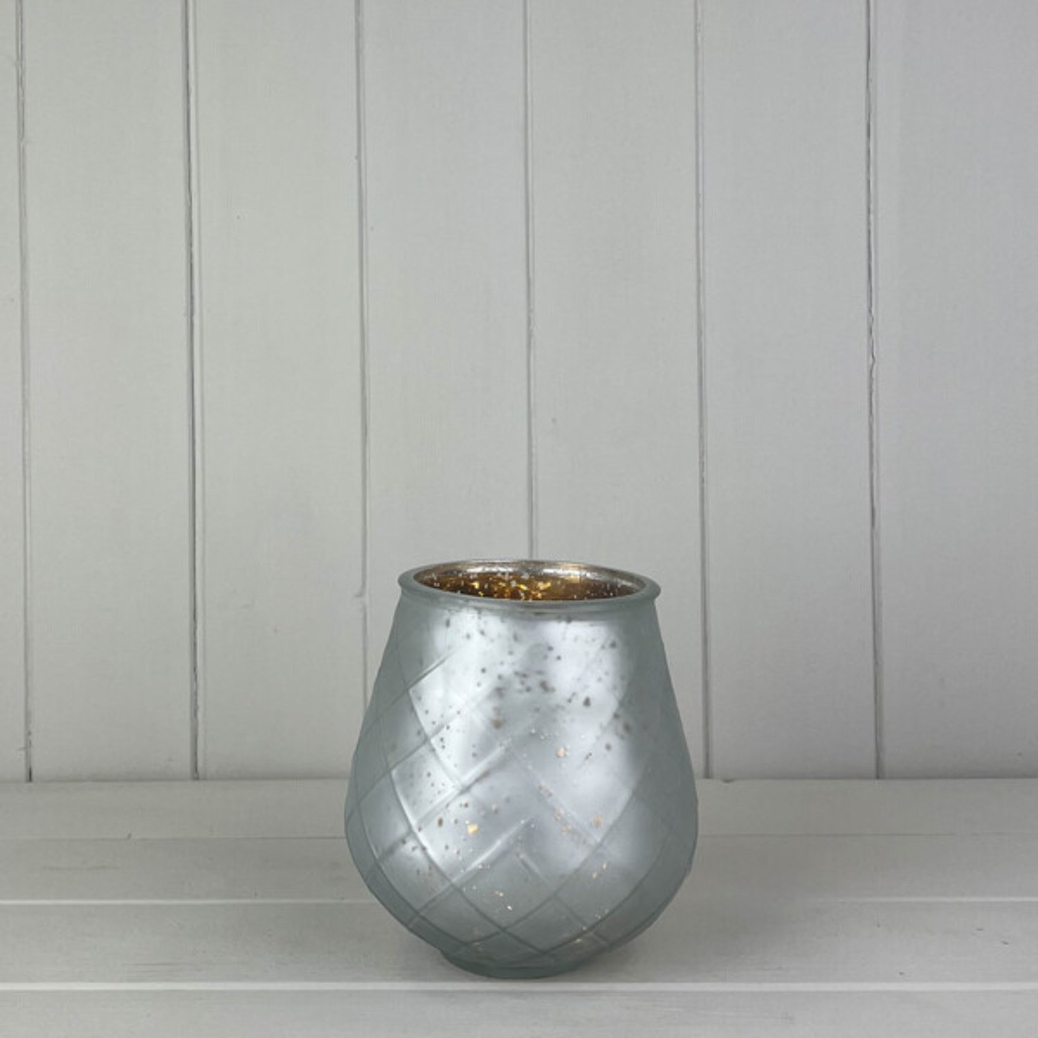 Kdmd Unisex Silver Large Frosted Glass Tealight Holder - Image 2