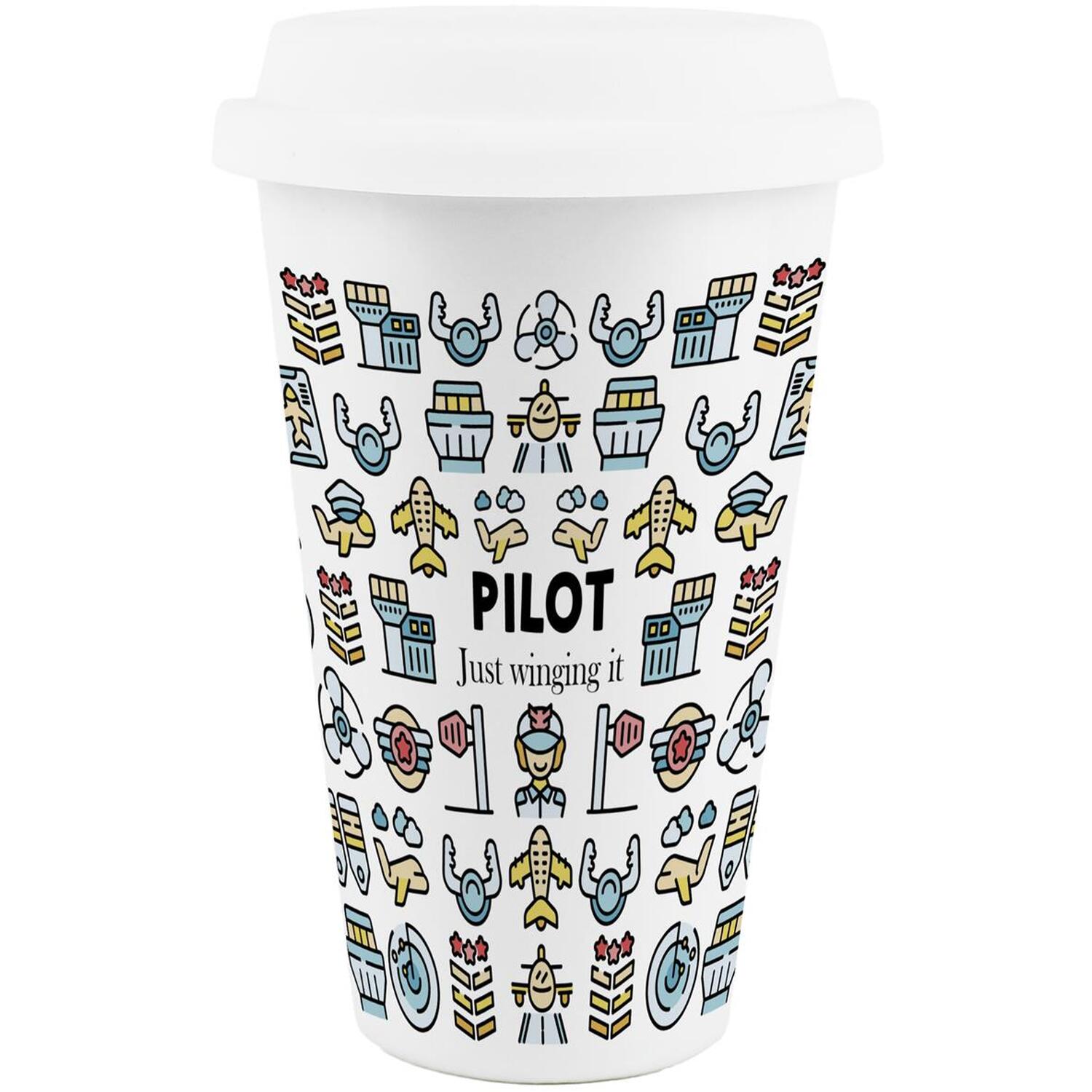 Image of Novelty Pilot Ceramic Travel Mug -&hellip;