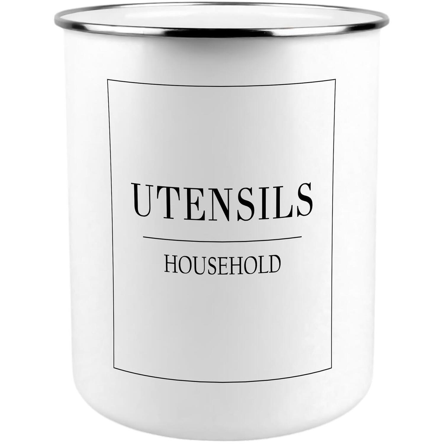 Minimalist Kitchen Utensil Holder - White