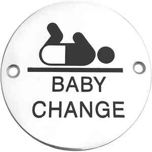 Dzina Baby Change Door Sign 75mm Screen Printed SAA Pack of 1