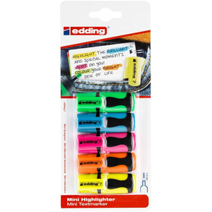 Pack of 5 edding Mini Highlighters Neon Assorted