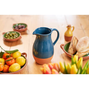 Dexam Sintra Glazed Terracotta Jug - Ink Blue