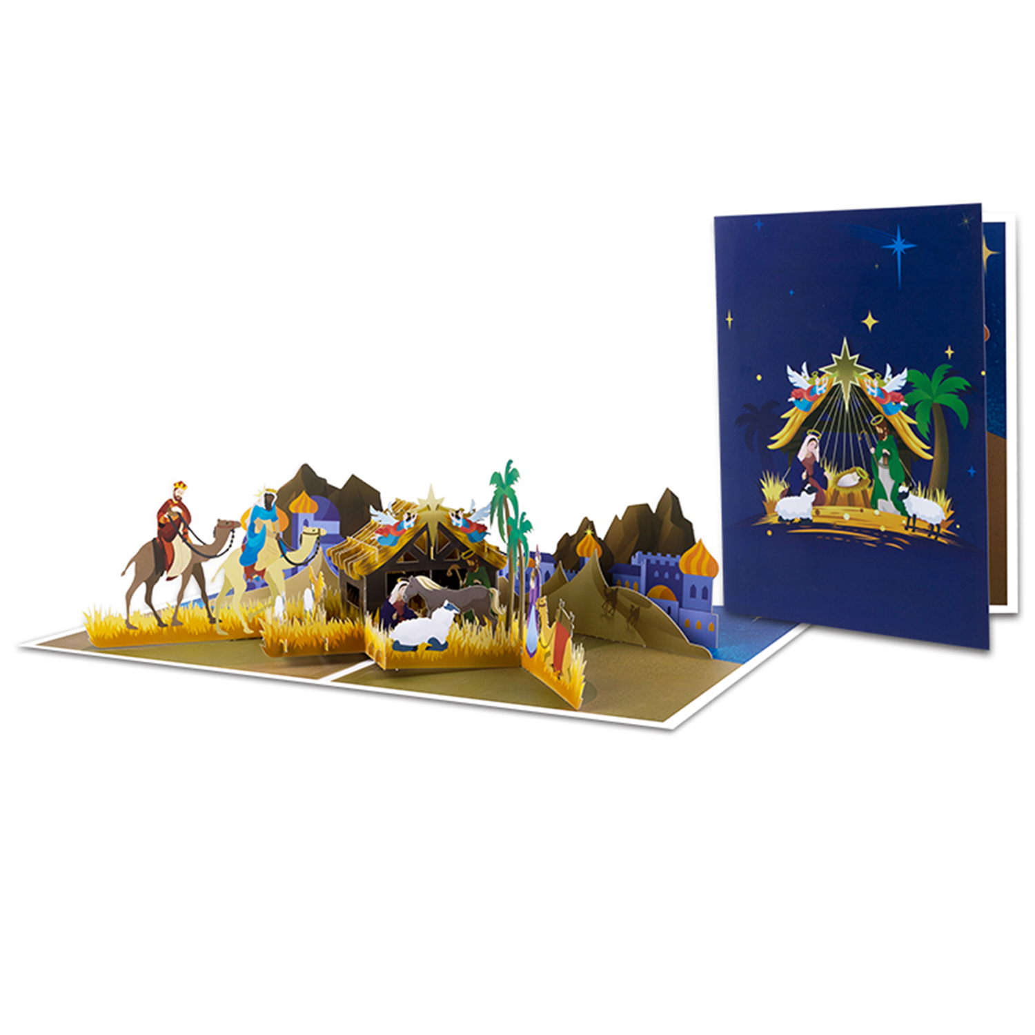 Brightfeel The Night Of Jesus Nativity 3D Pop Up Christmas Card - White