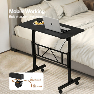 Standing Desk,Small Adjustable Height Folding Office,50kg Load,Black