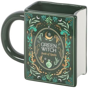 Green Witch Book Shaped Mug